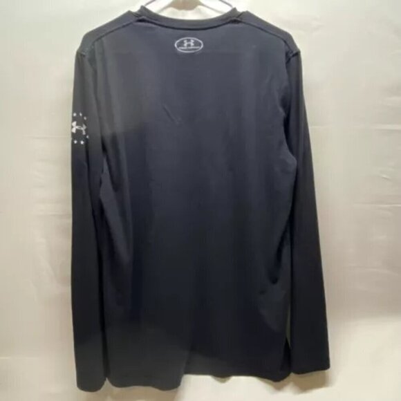 Under Armour Heat Gear Men's Medium Black Loose Fit Large Freedom Flag UA Logo - Picture 7 of 12